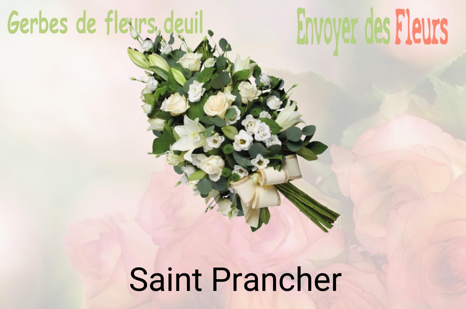 Gerbe de fleurs de deuil livrée à Saint-Prancher